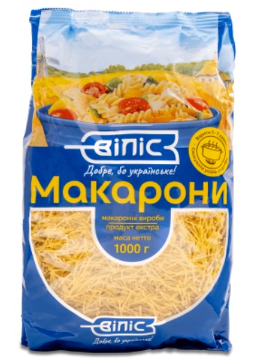 Макаронні вироби ВІЛІС Вермішель, 1 кг